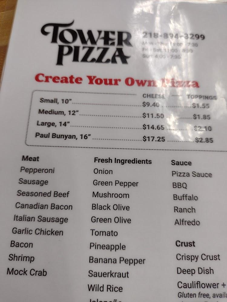 Tower Pizza Menu image 1